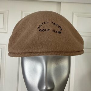Kangol Flat Cap Hat 100% Virgin Wool Made in England Vintage Size S Royal Troon